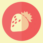 Strawberry hipster icon