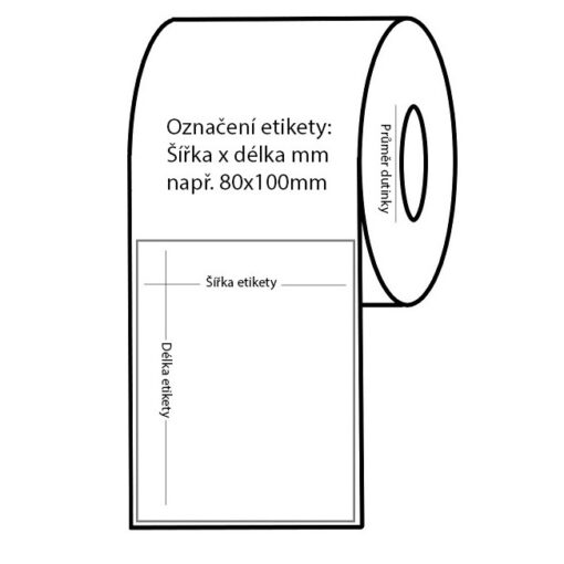 Etikety 100x150mm, vellum, bílá, D25, 500 ks na roli - Image 2