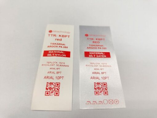 TTR páska 44mm x 100m, KBPT RED, červená, OUT, pryskyřice na textil - Image 2